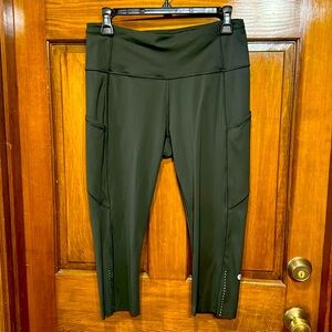 Lululemon capri length leggings olive green